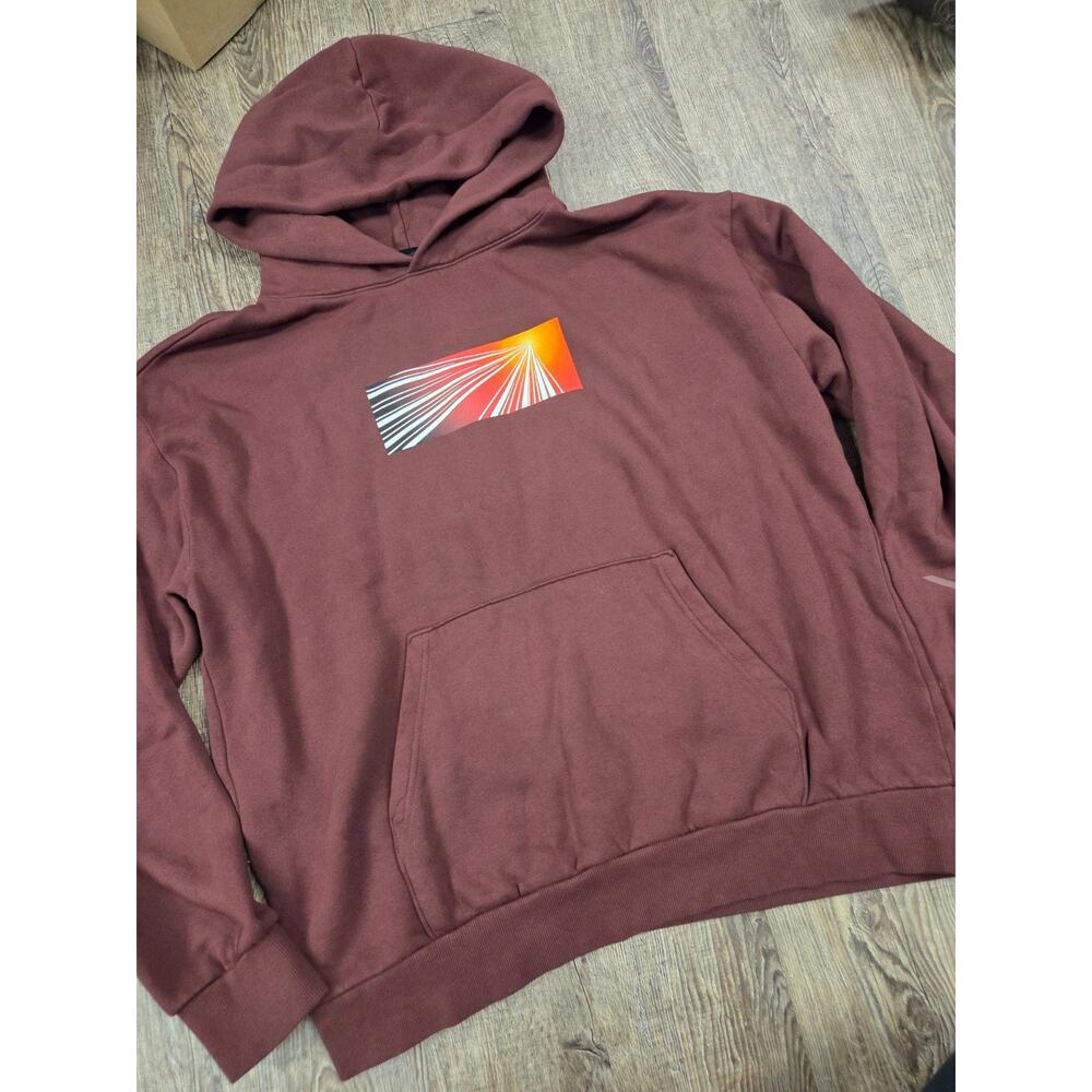 Tesla Model Y Launch Series hoodie Maroon Dark Red Sweatshirt Heavy Large
